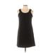 Ann Taylor LOFT Casual Dress - A-Line Scoop Neck Sleeveless: Black Print Dresses - Women's Size 6