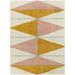 Orange/White 105.12 x 1.18 in Area Rug - Mercury Row® Bonifay Geometric Off White Area Rug Polypropylene | 105.12 W x 1.18 D in | Wayfair