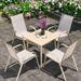 Hokku Designs Trego Square 4 Person 27.55" Aluminum Outdoor Dining Set Metal in Gray | 27.55 W x 27.55 D in | Wayfair
