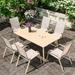 Hokku Designs Troxler Rectangular 6 Person 63" Aluminum Outdoor Dining Set Metal in Gray | 63 W x 35.43 D in | Wayfair