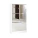 Narrow Shoe Storage Cabinet with Mirror, Wood Slim Shoe Rack 3 Tier Shoe Organizer, White