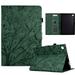 Tablet Case for Samsung Galaxy Tab A8 10.5 (2022) X200/X205 Embossed Pattern PU Leather Book Style Smart Auto Wake/Sleep Cover with Stand Card Slots Magnetic Clasp Shockproof Case Green