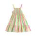 ZRBYWB Toddler Girls Dresses Child Sleeveless Stripe Print Summer Beach Sundress Party Dresses Princess Dress Party Dress