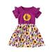 ZRBYWB Toddler Baby Girls Dresses Ruffle Short Sleeve Lace Button Leopard Print Dress Summer Sunflower Beach Dresses Clothes Party Dress
