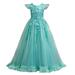 LOVEBAY Girl Sleeveless Embroidery Dress Princess Pageant Dress Flower Girls Maxi Dress Tulle Party Gown Prom Ball Gowns