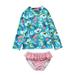 Toddler Girls Swimsuits Two Pieces Rashguard Set Long Sleeve Baby Girls Bathing Suits UPF 50+ Beach Swimwear