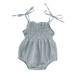 Rovga Kids Girls Baby Toddler Bodysuits Sleeveless Solid Linen Romper Sling Backless Jumpsuit Outfits