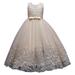 ZRBYWB Flower Girl Lace Dress For Kids Wedding Bridesmaid Pageant Party Formal Long Maxi Gown Big First Birthday Dance Prom Sequin Bowknot Puffy Tulle Dresses Party Dress