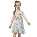 ZRBYWB Toddler Dress Summer Sleeveless Floral Print Princess Dress Chiffon Bohemian Dress Fashion Party Dress