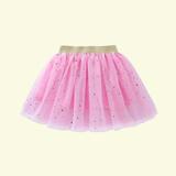 Baby Deals!Toddler Girl Clothes Clearance Baby Girls Dresses Clearance Sale Toddler Girls Cute Party Dance Solid Color Net Yarn Sequins Stars Tulle