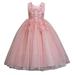 ZRBYWB Flowers Little Girls Dresses Tulle Lace Wedding Party Dress For Kids Formal Birthday Princess Pageant Prom Maxi Gown Party Dress