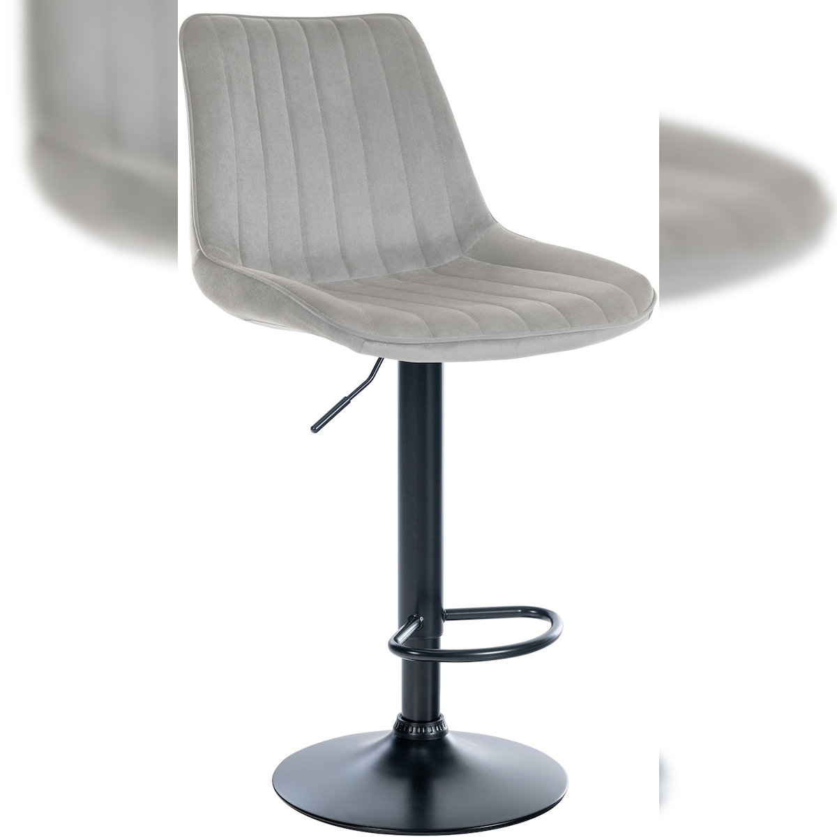 CLP Barhocker Toni Samt grau/schwarz Image