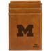 Brown Michigan Wolverines Personalized Front Pocket Wallet