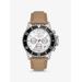 Michael Kors Oversized Everest Silver-Tone and Leather Watch Natural One Size