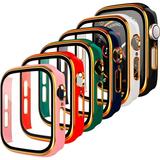 6-Pack Hard PC Case Compatible with Apple Watch 38mm Case with Tempered Glass Screen Protector Hard PC Case Overall Protective Case for Men Women iWatch GPS Series 3/2/1 Assorted