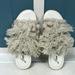 Free People Shoes | Free People Mars At Night Slides Size 37 Women’s Sandals Size 7 Shag Pom Pom | Color: Cream | Size: 7