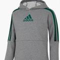 Adidas Jackets & Coats | Adidas Boys' Pullover Hooded Sweatshirt Small (8) | Color: Gray/Green | Size: 8b