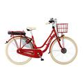 Fischer E-Bike City CITA Retro 2.0 Elektrofahrrad für Damen und Herren, RH 48 cm, Frontmotor 32 Nm, 36 V Akku, rot glänzend, 48cm-418Wh