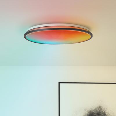 BRILLIANT LED Deckenleuchte "Heida", schwarz, Ø 49cm H: 7,5cm, Lampen, 3000 lm, Ø 49 cm, Metall/Kunststoff, schwarz Image