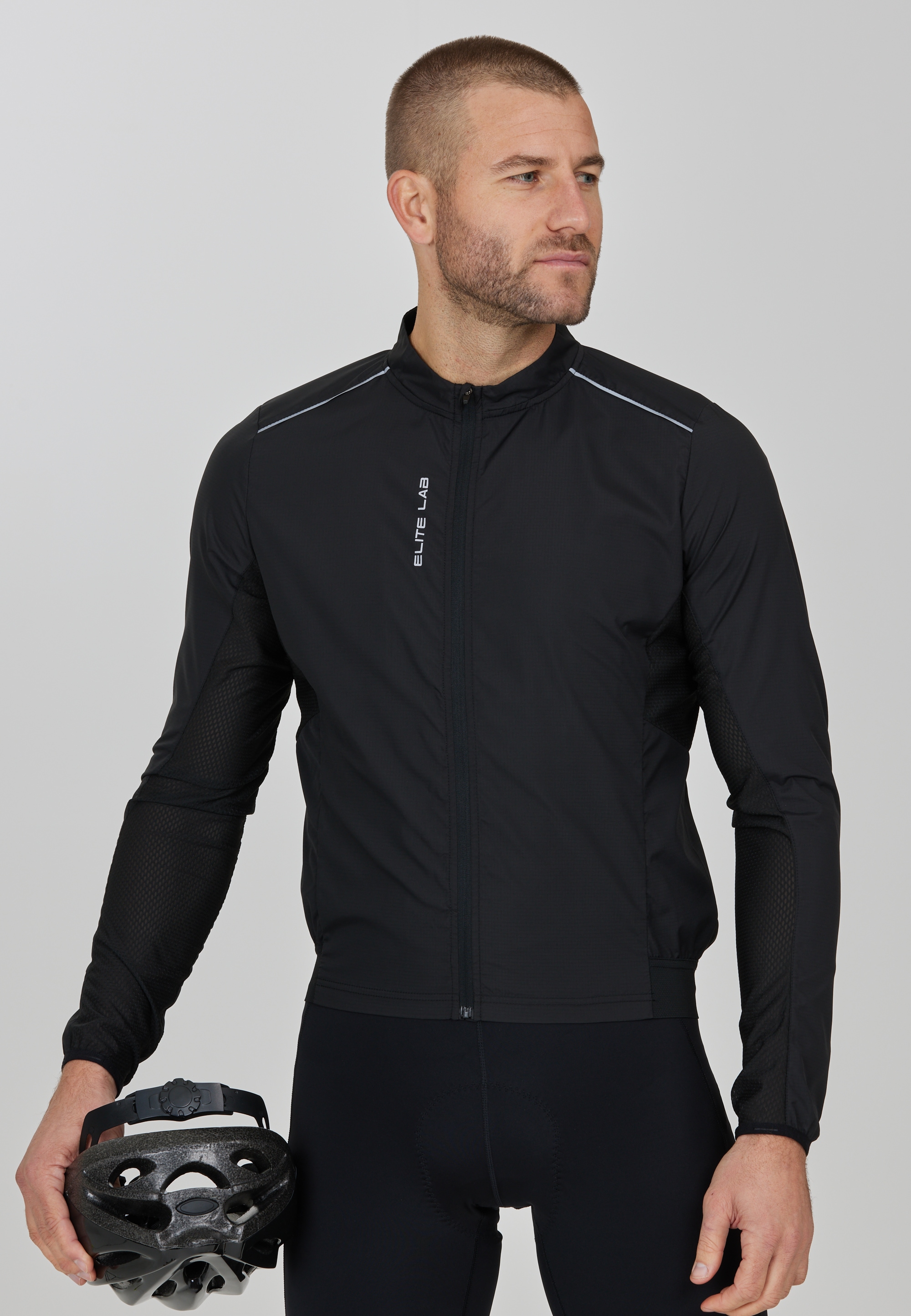 Softshelljacke ELITE LAB "Bike Elite X1", Herren, Gr. M, schwarz, 100% Polyester, unifarben, Jacken, mit reflektierenden Elementen Image