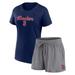 Women's Fanatics Branded Navy/Gray Boston Red Sox Script T-Shirt & Shorts Combo Set