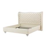 Michael Amini Hollywood Swank Tufted Panel Bed Upholstered/Genuine Leather in Brown/White | 61 H x 90 W x 99 D in | Wayfair NT03000CKUP2R-14