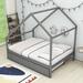 Latitude Run® Monteith Wooden House Bed w/ Trundle Wood in Gray/Black | 73 H x 56 W x 78.7 D in | Wayfair E8D24136692349B589A913321AE747D5