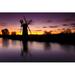 Gracie Oaks Liesel Purple & Dusk - Wrapped Canvas Photograph Metal in Black/Indigo/Yellow | 32 H x 48 W x 1.25 D in | Wayfair