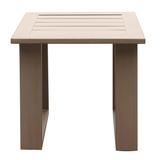 Aluminum End Table with Wood Grained, Powder-Coated Finish, Water-Resistant Design, Indoor or Outdoor, Rust Free