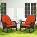 Costway Patio Wicker Rocking Chair W/Seat Back Cushions & Lumbar - See Details