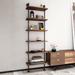 Pipe Bookshelves Rustic Wall Ladder Bookshelf Display Storage Stand Shelf Bookcase for Living Room, Kitchen, Office (6 Tier)