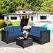 Costway 4PCS Outdoor Patio Rattan Furniture Set Cushioned Loveseat - See Details