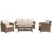 Courtyard Casual Capri 4 pc Sofa Set Includes: One Sofa, One Coffee Table and Two Club Chairs