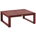 Loungetisch Mahagoni Braun Akazienholz 90 x 75 cm Rechteckig Retro Landhaus Stil Terrasse Outdoor Balkon Beistelltisch Couchtisch