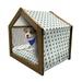 East Pet House Cartoon Panda Bamboo Pattern Wildlife Zoo Fun Nature Tropic Outdoor & Indoor Portable Dog Kennel with Pillow and Cover 5 Sizes Green Black White by Ambesonne