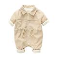 Rovga Boys Bodysuits Thick Warm Jumpsuit Draw String Pure Color Kids Toddler Clothes