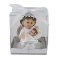 Mega Favors Keepsake Figurine 12 pcs Baby Girl White Angel Cuddling Infant | Awesome Decorations or Party Favors | for Baptism First Communion Religious and Special Celebrations