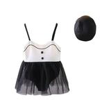 Girls Swimsuits 2 Piece High Waisted Cute Sweet Sling Princess Mesh Dress With Swimming Cap Bathing Suits For Girls Size 90