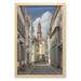 European Wall Art with Frame Heidelberg Old City Streets Picturesque Town with Medieval Architect Panorama Printed Fabric Poster for Bathroom Living Room Dorms 23 x 35 Multicolor by Ambesonne