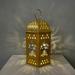 RnemiTe-amo Mini Lantern With LED Ramadan Lantern Decoration Mini Lantern Decor With Candles Hanging Lanterns For Ramadan Decor Christmas Wedding Table Centerpiece Decor