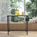 Oukaning 47 Black Outdoor Bar Table Patio Table Pub Height Dining Table with Top Stand Table(47*15*39inch)