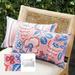 Outdoor Floral Printed Decorative Waterproof Throw Pillow for Patio Garden Light Pink 12x20 Inch Pack of 2