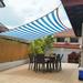 SDJMa Blue White Stripes Sun Shade Sail Rectangle 9.8 x 9.8 UV Block Canopy Shade Fabric Sun Shade Cloth Privacy Screen with Reinforced Grommets for Outdoor Patio Garden Pergola Cover