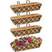 Y&M Flower Boxes for Deck Railings 24inch 4packs Deck Railing Planter Boxes with Coir Liner Outdoor Railing Window Boxes Planters Hanging Planter Flower Box