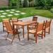 Vifah Malibu 7 Piece Wood Patio Dining Set