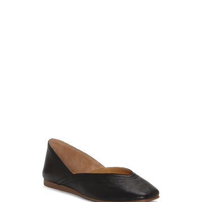 Lucky Brand Alba Leather Flat in Black, Size 9