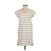 Madewell Casual Dress - Shift V Neck Short sleeves: White Print Dresses - Women's Size 2X-Small