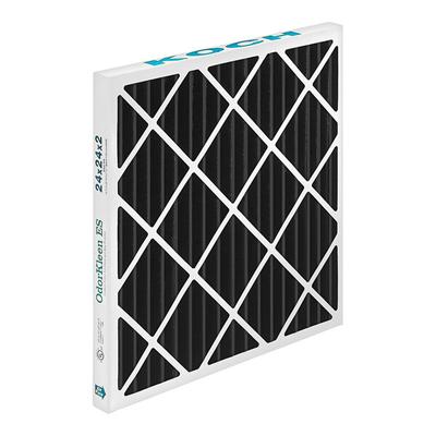 Koch Filter OdorKleen ES 16" x 25" x 4" MERV-8 Extended Surface Carbon / Particulate Pleated Panel Filter 102-790-026 - 6/Case