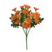 Farfi 1 Bouquet Artificial Flower Unwithered Widely Applied Multi-color 7 Branches Faux Silk Simulation Flower for Garden (Orange)