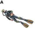 Resin Figures Model Garage Kit Diver And Fish Figures 3D Toys Doll. R0S9